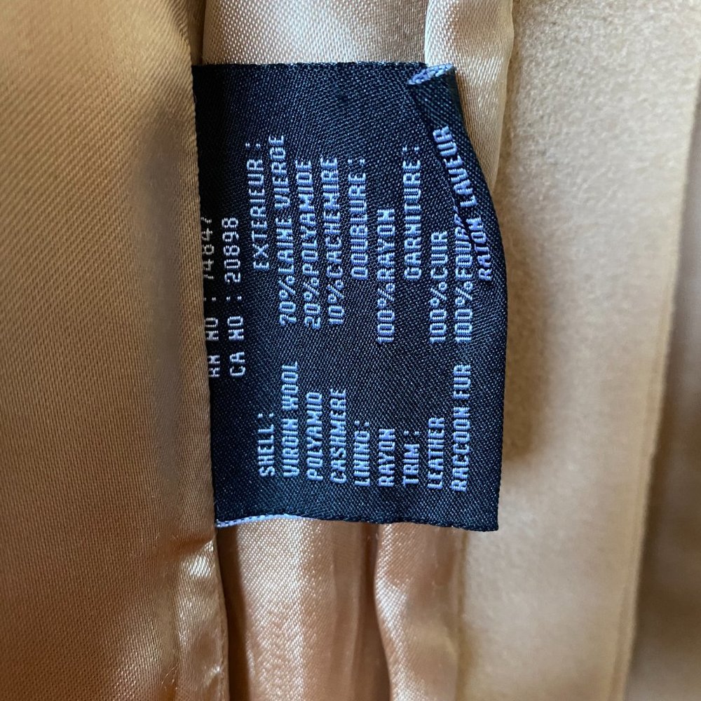 Andrew Marc New York Wool Coat Fur-lined Hood - Picture 5 of 5